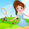 Butterfly Catching Games : A cute girl love to catch butterfly. She is in a b ...