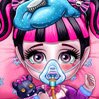 Baby Monster Flu Doctor Games : Baby Draculaura caught a cold while playing in the rain with ...