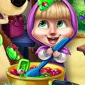 Masha Kitchen Mischief Games : Bear is trying to make a delicious jam out of the harvest he ...