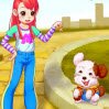 Wendy and Puppy Games : How cute the girl and her dog! And look at the dog,it wanna ...